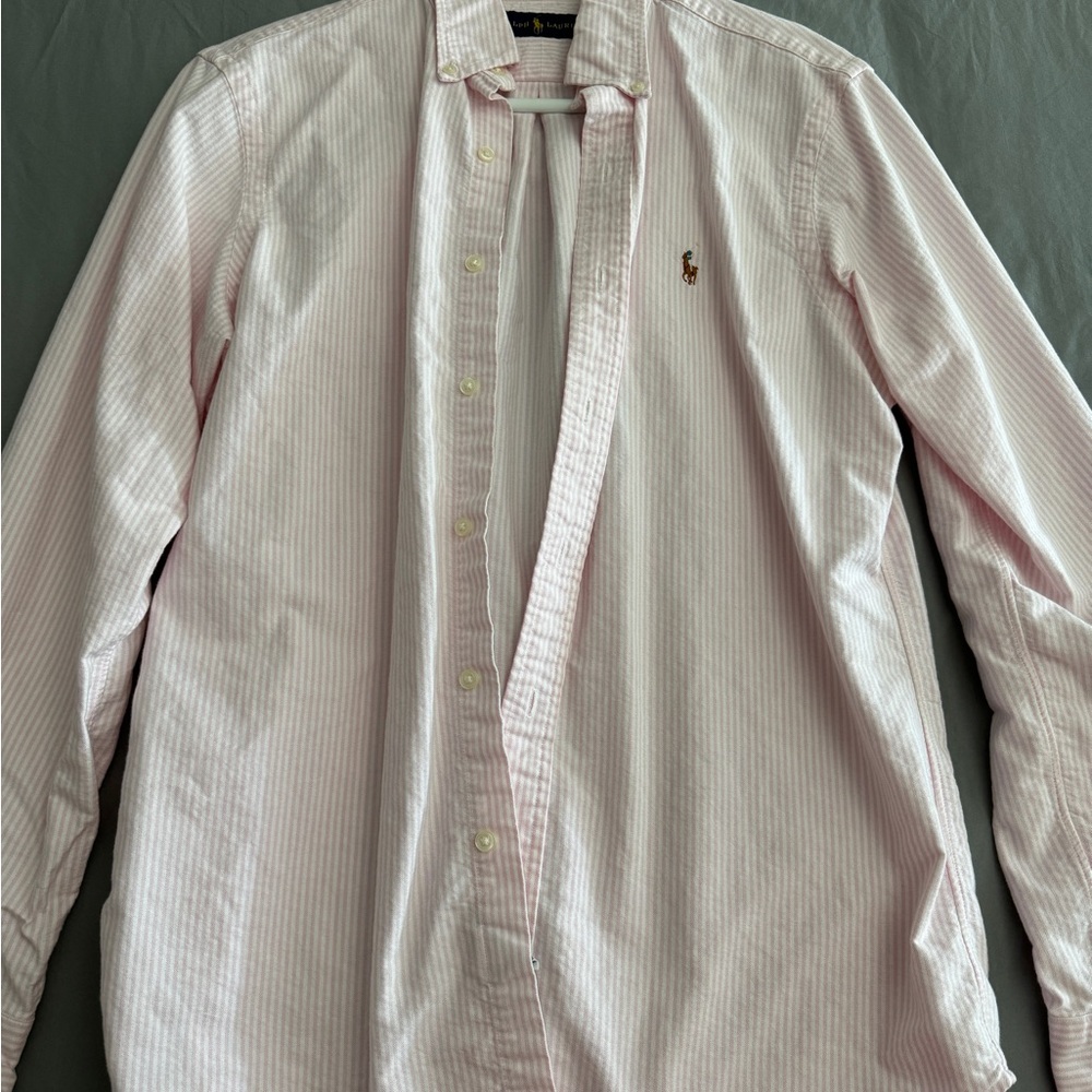 Polo Ralph Lauren men’s pink and white stripe button down